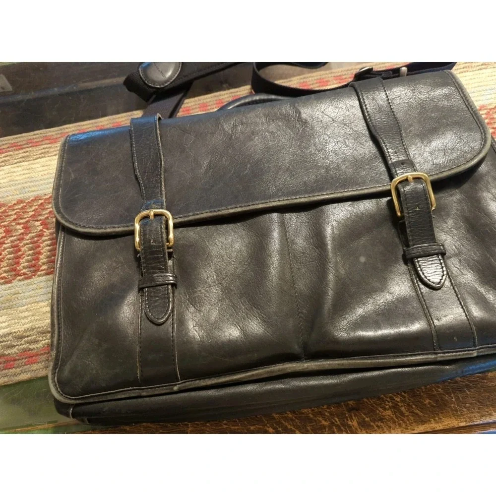 Vintage Leather JACK‎ GEORGE Professional Business Lawyer Briefcase Bag Mens
